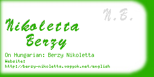 nikoletta berzy business card